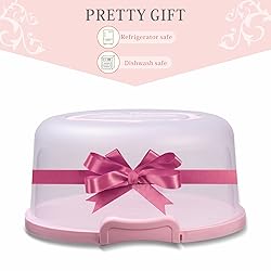 SETLUX 10in Plastic Cake Carrier with Handle, Round