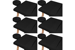 6 Sets Premium Massage Sheets, 18-Piece Microfiber Massage Sheets Sets Includes Massage Table Cover Fitted Sheet and Fitted F
