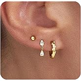 JECOMY Small Gold Huggie Hoop Earrings for Women Hypoallergenic 14K Gold Plated Stack Trendy Earrings, Dainty Lightweight Everyday Jewelry