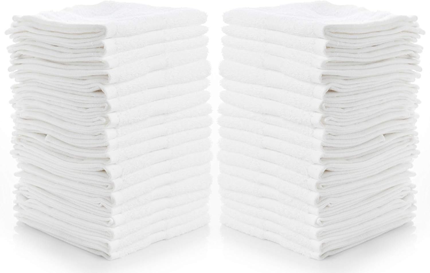 Simpli-Magic Cotton Washcloths White, 40 Pack, Size: 12”x12”: Kitchen & Dining