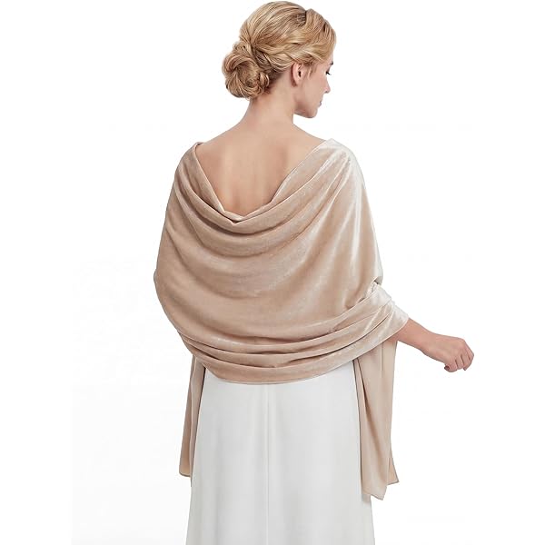 Huralona Women's Velvet Shawl and Wrap Single-sided for Evening Dresses  Wedding Bridal Scarf Party Prom Dress Accessories (Beige) at Amazon Women's  Clothing store