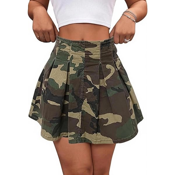 Amazon.com: SOLY HUX Women's Plus Size Skirt Camo Print High