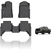 KELCSEECS® Floor Mats Custom for Ford Ranger SuperCrew Cab 2024-2025 All Weather Protection TPE Heavy Duty Non-Slip Automotive Floor Liners Fits Front & 2nd Row Full Set Accessories, Black