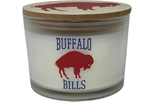 PEGASUS SPORTS LLC Pegasus Sports Logo Top Football Team 3 Wick candle, 12.5 oz, Team Colors (Buffalo Bills)