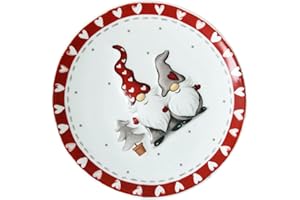 INOOMP Ceramic Christmas Decorative Plate Embossed Design, Small Round Dessert Plate for Afternoon Tea and