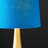 MiniSun Modern Chrome Teardrop Touch Table Lamp Set of 2 with Blue Fabric view 7