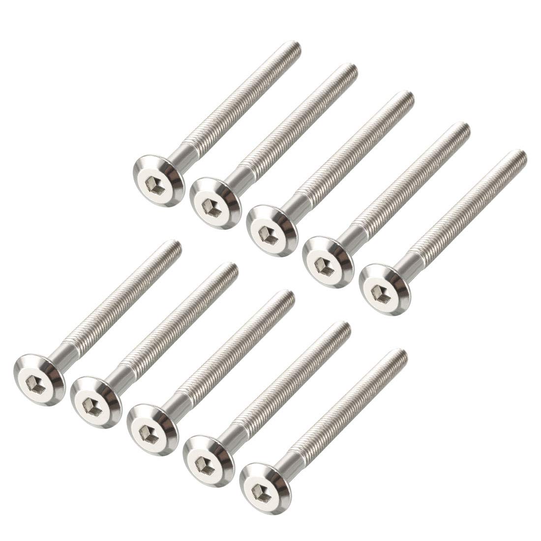 sourcing map M6x70mm Furniture Bolts Hex Socket Screws Fastener 48mm Thread Length 10pcs