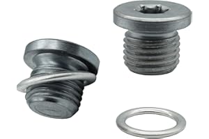 FEMORY 2 PCS Oil Drain Plug M14x1.5 Fit for 06-21 Audi A3 A4 A5 A6 A7 Q3 Q5 Q7 RS3 RS5 RS7 SQ5 TT, 09-11 VW Beetle CC GTI Jetta Passat Tiguan, Replace N91167901, N0160276 with Crush Washer N0138157