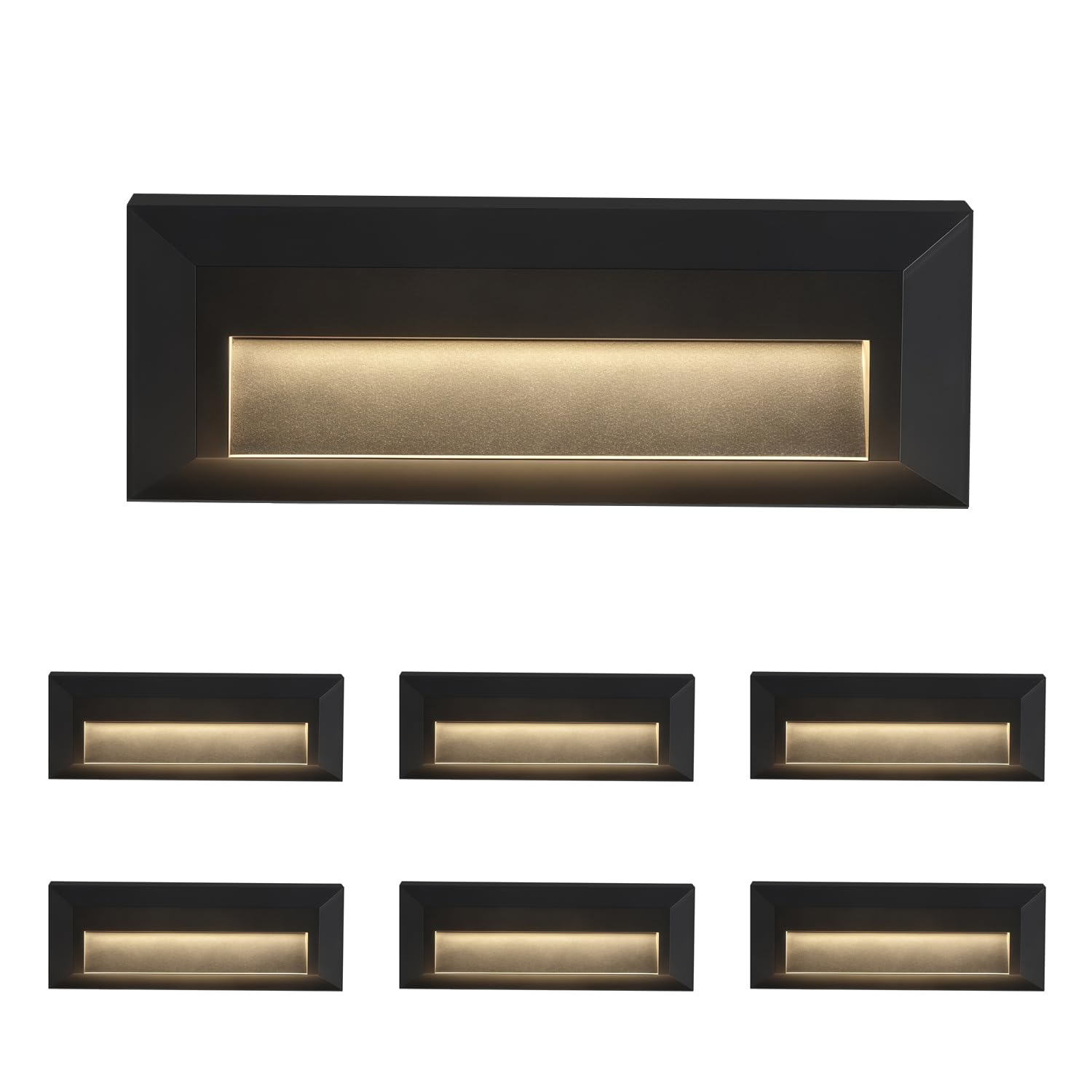 Photo 1 of ZONK LED Outdoor Indoor Step Lights, Line Voltage 110-240V 2W Landscape Stair Lights, 9Inch Non-dimmable 3000K IP65 Waterproof Stairway Lighting, LED Deck Light, Retaining Wall Lights, Pack of 6