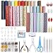 Caydo 30 Pieces Leather Earring Making Kit Include Instructions, 5 Style Faux Leather Sheet, Templates and Complete Tools for Earrings Making Supplies, 6.3 '' x 8.3 ''