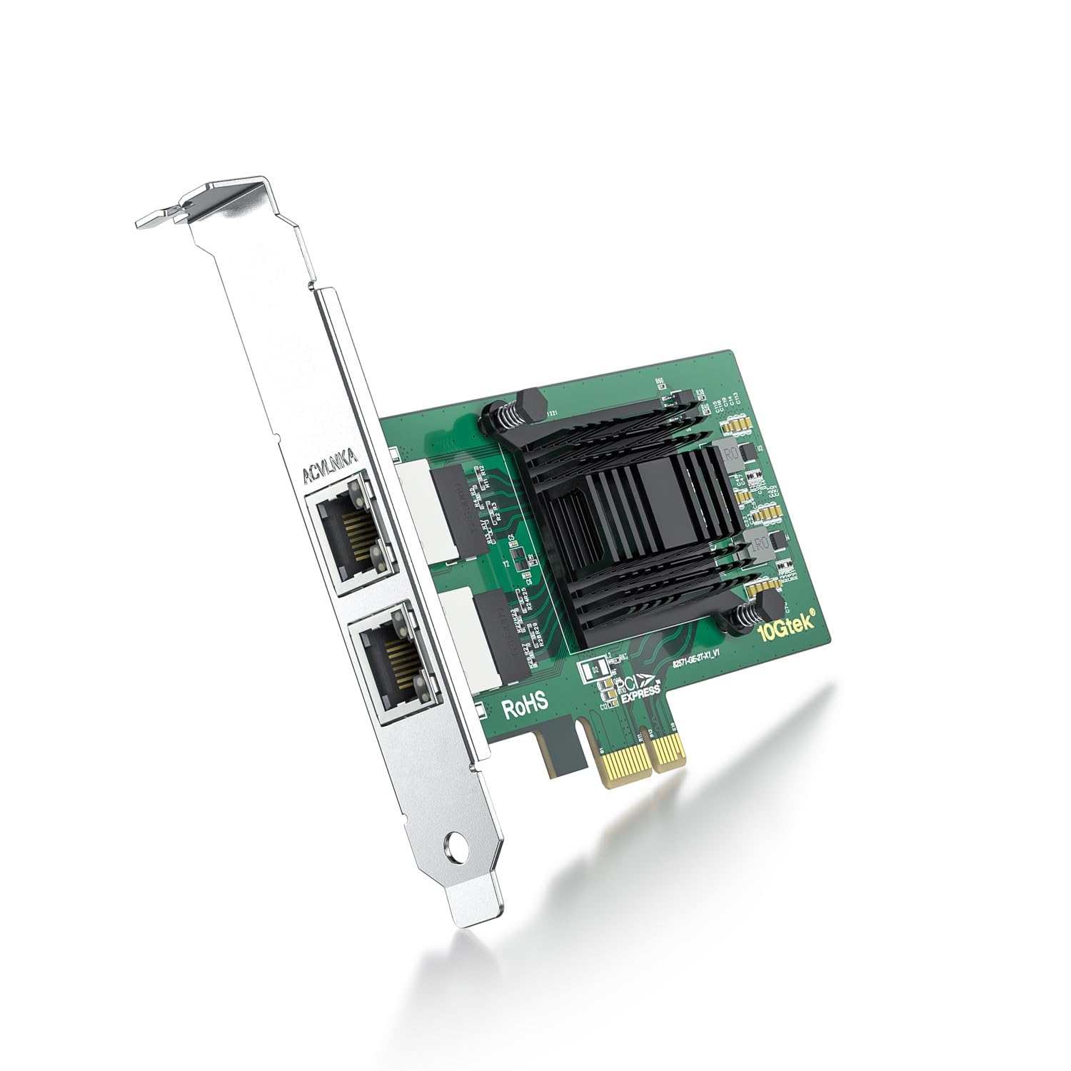 ipolex 1.25G Ethernet Network Card, 2x RJ45+ Port, 10GbE NIC with Intel 82571 Controller, Support Windows Server/Windows/Linux/VMware (Not Support Windows XP, VMware ESXi 7.0, Mac OS)