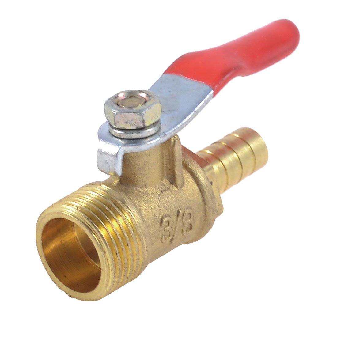 sourcingmap 5/16" 8mm Barb Hose to 3/8" PT Male Thread in Line Lever Handle Ball Valve