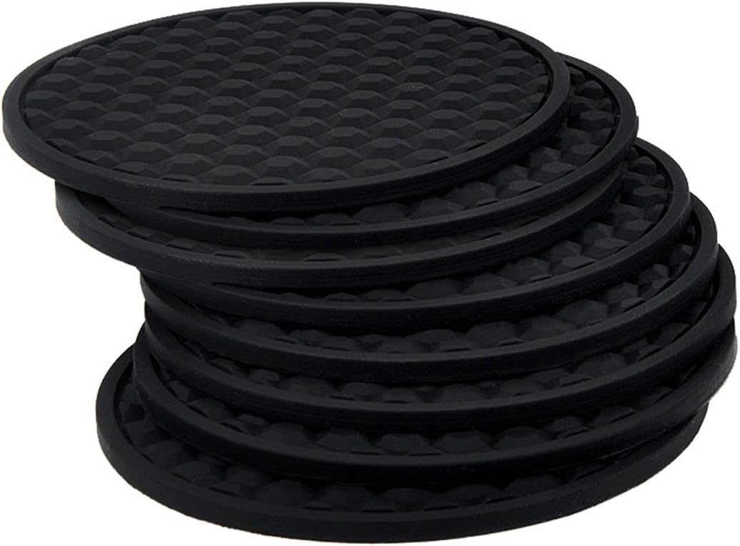 365park Drink Coasters, Premium Silicone Coasters 8 Pack - Absorbent Design Coaster Set Protect Tabletop from Water Marks Scratch & Damage - Perfect Size for Most Glasses Cups Mugs