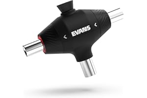 Evans Pull Cord Drum Key - Fully Mechanical Three Head Drum Key - Keys for Tuning Drums - Drum Accessories - Drummer Gifts
