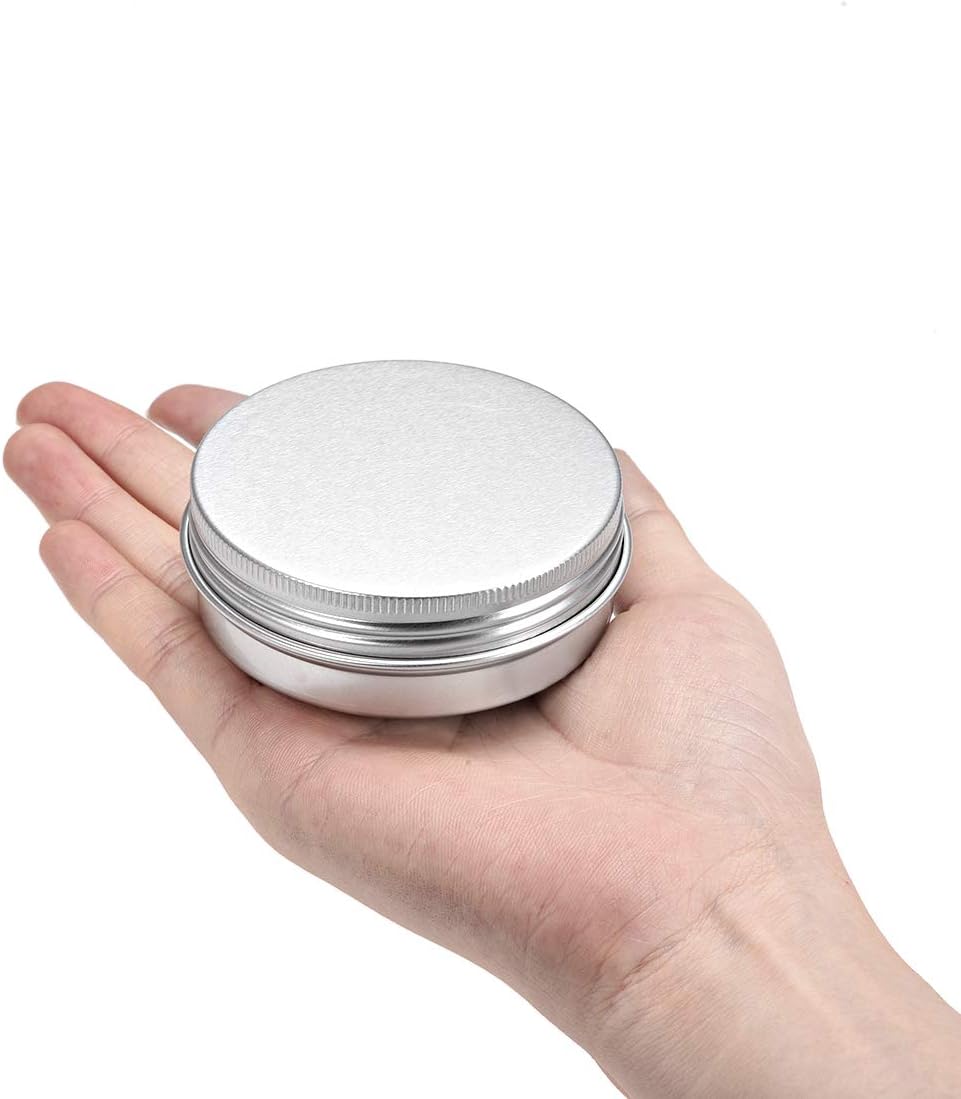 sourcing map 5 Pack 2 oz Round Aluminum Cans Tin Can Screw Top Metal Lid Containers for Crafts Candles, 60ml - Image 5