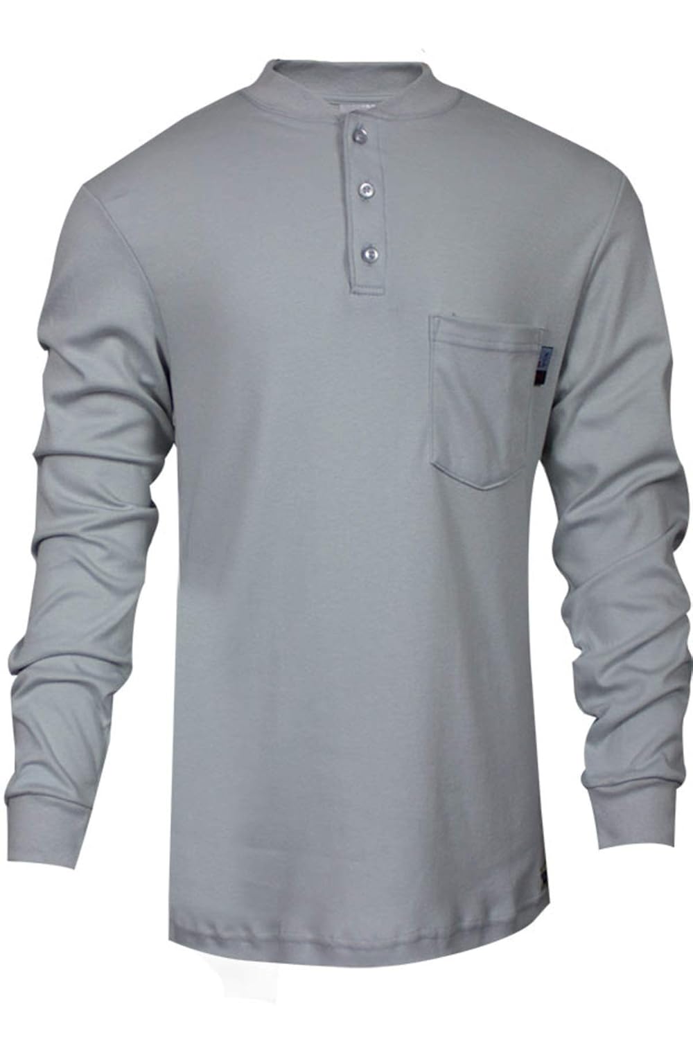 National Safety Apparel C54PGBSLS2X Flame Resistant Classic Cotton Long Sleeve Henley Shirt, 2X-Large, Gray