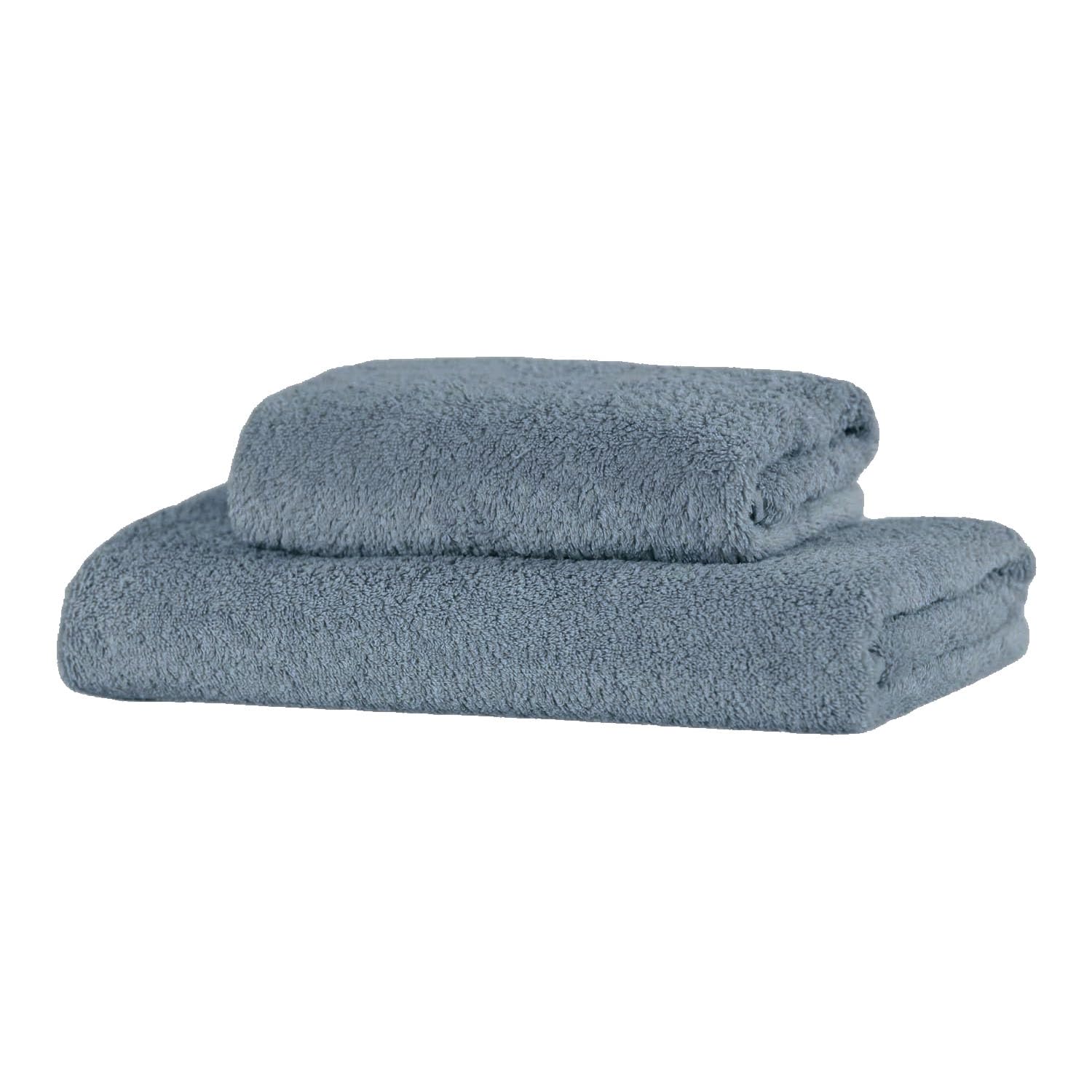 Giovanni Dolcinotti MADE IN ITALY Set of 2 Bath Towels 450 gsm Cotton Terry Towels, 110 x 60 cm + 60 x 40 cm, Soft to the Touch, Made in Italy, Plain Hail