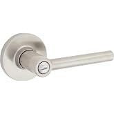 Safe Lock - Reminy Lever, Privacy for Bedroom or Bathroom, Satin Nickel Finish
