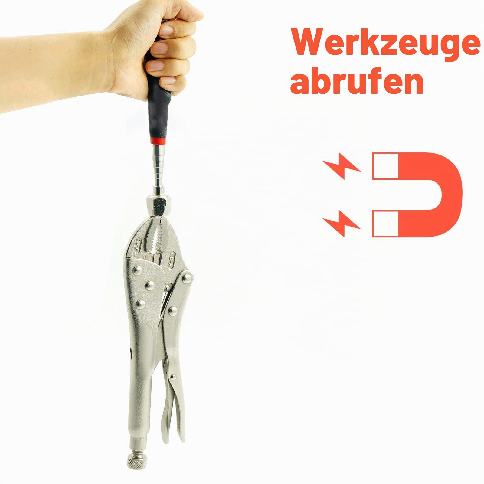 Toolwiz Stab-Magnet Teleskop-Magnetheber, 7,3 kg, ausziehbar bis 76 cm 9