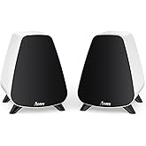 AORS AS31 Active Bookshelf Speakers Bluetooth 5.3, 2-Way Stereo PC Desktop 80W RMS/3-inch Bass/Midrange/RCA and Fiber Optic Inputs, Wooden Compact High-Power Speakers - Matte Skin White