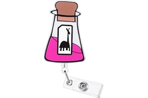 BVIIE Funny Llama Potion Badge Reel Buddy, Work Badge Holder with Retractable Clip, Kuzcoo's Poison Cute Medical Badge Clip for RN CNA LPN LVN Hospital Worker Doctor Nursing Student Teacher