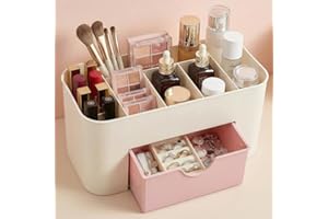 Large Capacity Makeup Organizer for Bathroom Bedroom, Cosmetic Storage Box with Drawers, Desktop Makeup Container for Jewelry
