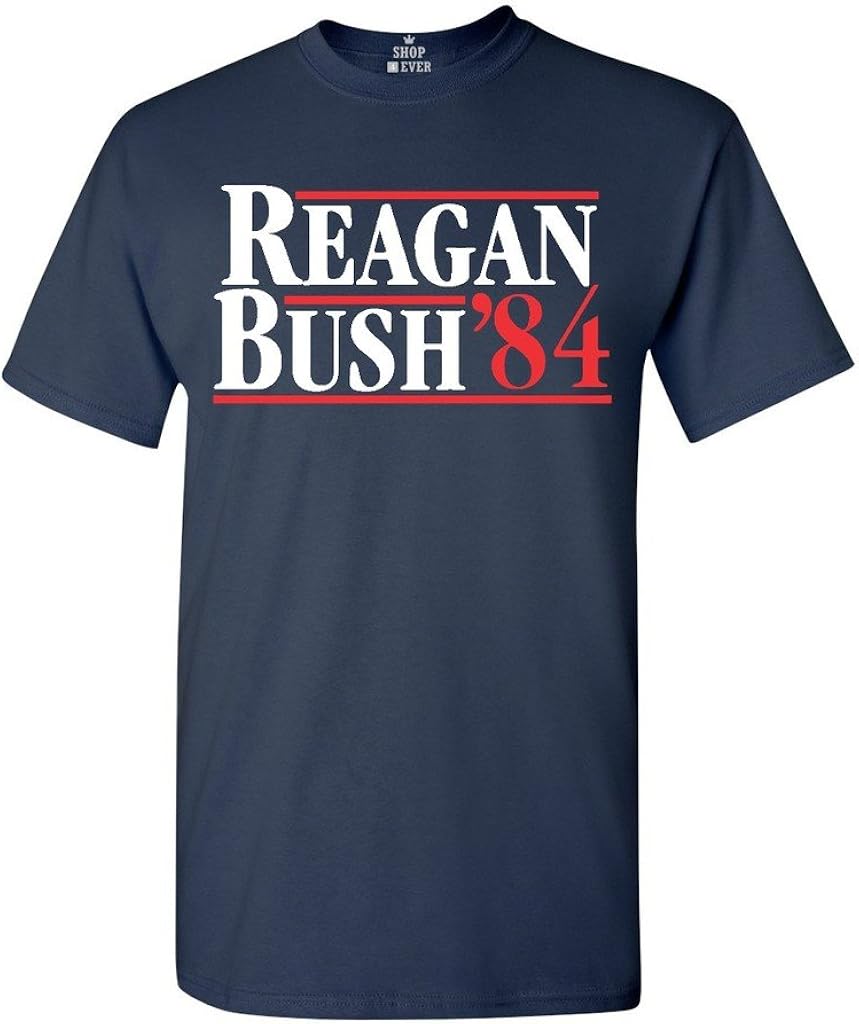 shop4ever Reagan Bush 84 T-Shirt Presidential Campaign Shirts