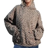 Ckuea Y2k Cheetah Hoodie Leopard Print Hoodie Sweatshirt Women Oversized Trendy Graphic Hoodies 2000s Pullover Streetwear
