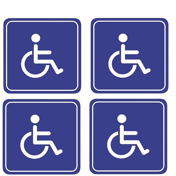 Buy 3 inch Disabled Wheelchair Symbols Decal Labels 6 Pack Handicap