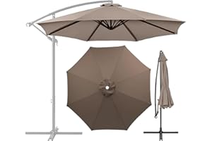 GLDDFDG Patio Umbrella Canopy, Universal Replacement Cover for 10 Feet 8- Ribs Outdoor Round Patio Market Umbrella Parasol Canopy Top Sun Shade Accessory, 300D UV Protective And Water Resistant Patio Canopy (Dark Topaz)