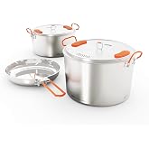GSI Outdoors Glacier Stainless Base Camper Cookset, Medium &amp; Large