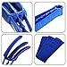 SENHAI Duster, Set of 2 Microfiber Cleaner Brush for Window Blinds, Air Conditioner, Vent, with 2 Extra Sleeves, Blue & Green, ABS Material