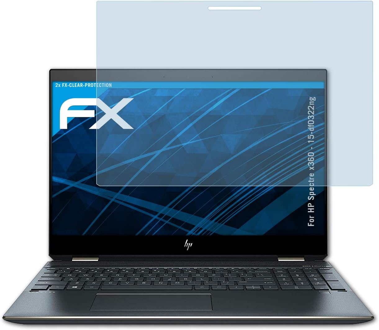 atFoliXScreen Protection Film compatible with HP Spectre x360 15-df0322ng Screen Protector, ultra-clear FX Protective Film (2X)