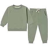 WATOCHE Baby Boys Sweatsuit Set Organic Cotton Toddler Boys Clothes Fall Outfits 2 Piece Top and Pants Clothing Sets