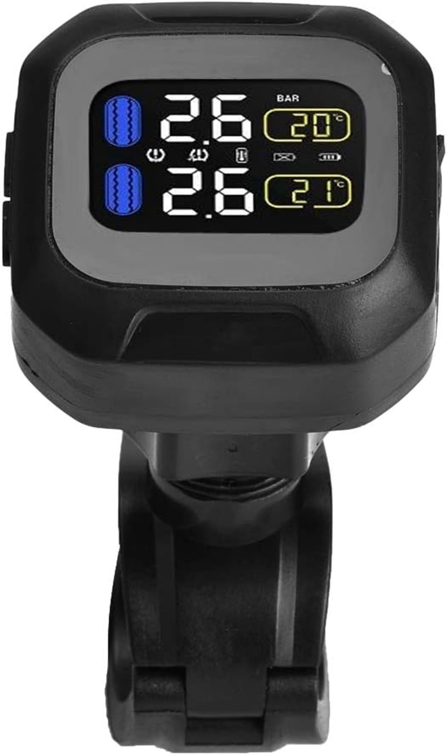 KSTE Motorcycle Wireless Tpms Sensor,Motorcycles Tire Pressure Monitor System, Tyre Pressure Monitoring System with 2 External Sensors, Real-time Accurate Monitoring,Fuel Saving,Extend Tire Life