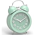 PILIFE Twin Bell Alarm Clock Loud Alarm Clock for Heavy Sleepers Bedrooms, Analog Alarm Clock, Small Alarm Clock, Retro Desig