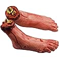 XONOR Fake Human Severed Feet Bloody Dead Body Parts Haunted House Halloween Decorations, 2-Pieces (Left and Right)
