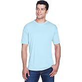 UltraClub Men's Cool &amp; Dry Sport Performance Interlock T-Shirt XL ICE BLUE