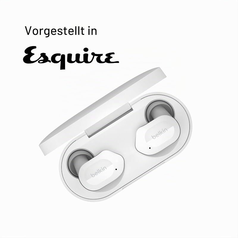 SOUNDFORM Play True Wireless In-Ear-Kopfhörer, 3 EQ-Voreinstellungen, schweiß-, spritzwasserfest, Schutzart IPX5, 38 Std. Betrieb für iPhone, Galaxy, Pixel usw.-Weiß, One Size, AUC005
