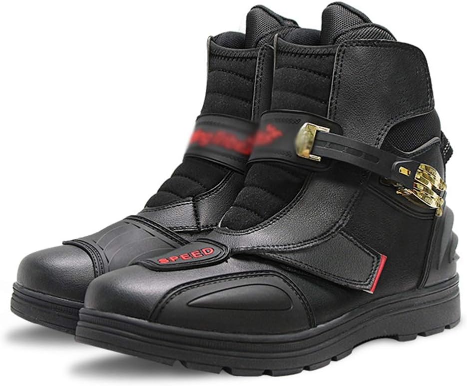 Motorradstiefel Herren Leder - Wasserdichte Bike Stiefel Mit Knöchelschutz