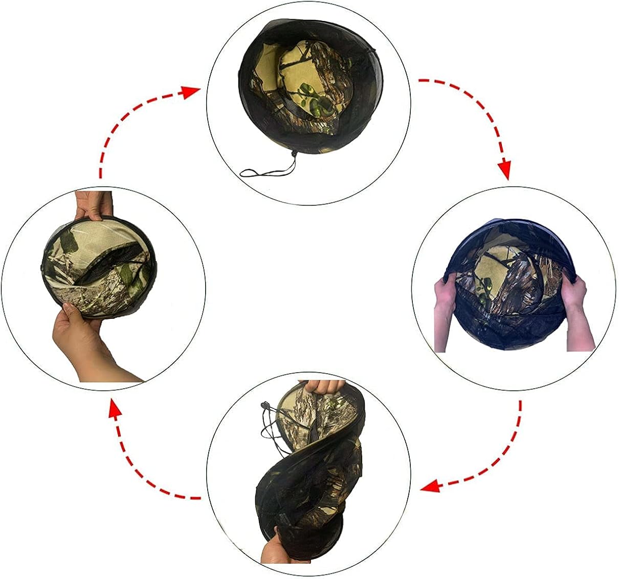 BeesNise 2 Pack Leaf Camouflage Mosquito Net Hat with with Zipper Foldable Fly Protection Netting,Mosquito Hat with Netting for Men &Women Which Suitable for Outdoor Sports and Gardening Works: Clothing
