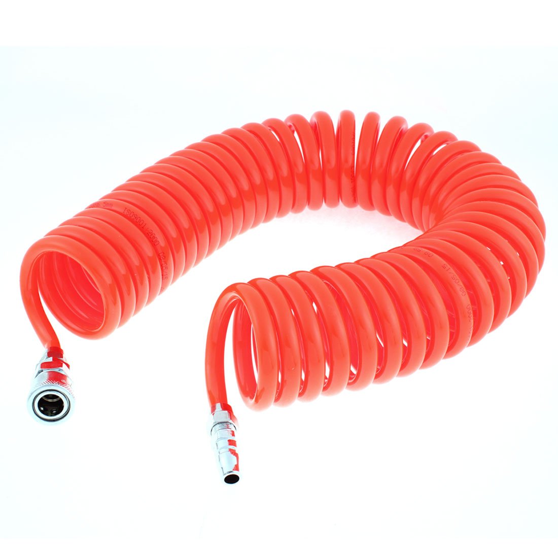 sourcingmap 9 Meters Long 10mm x 6.5mm Polyurethane Coiled Air Hose Tube Orange