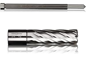 ANGELSWORD HSS Annular Cutter Diameter 3/4", Cutting Depth 2" M2 High Speed Steel, Mag Drill Bits Kit for Magnetic Drill Press, with One 1/4"*4" Pilot Pin