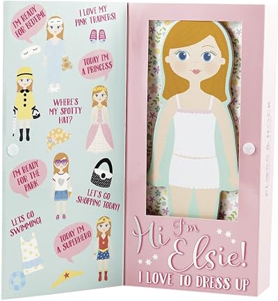 Floss & Rock Elsie Magnetic Wooden Dress Up Doll with Accessories & Stand
