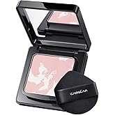 CARSLAN Waterproof Face Pressed Powder Compact, 24H Longlasting Oil Control Pressed Setting Powder Talc-Free Makeup, Shine Free, Poreless, Smooth, 04 Pink for dry&com skin (0.28Oz)