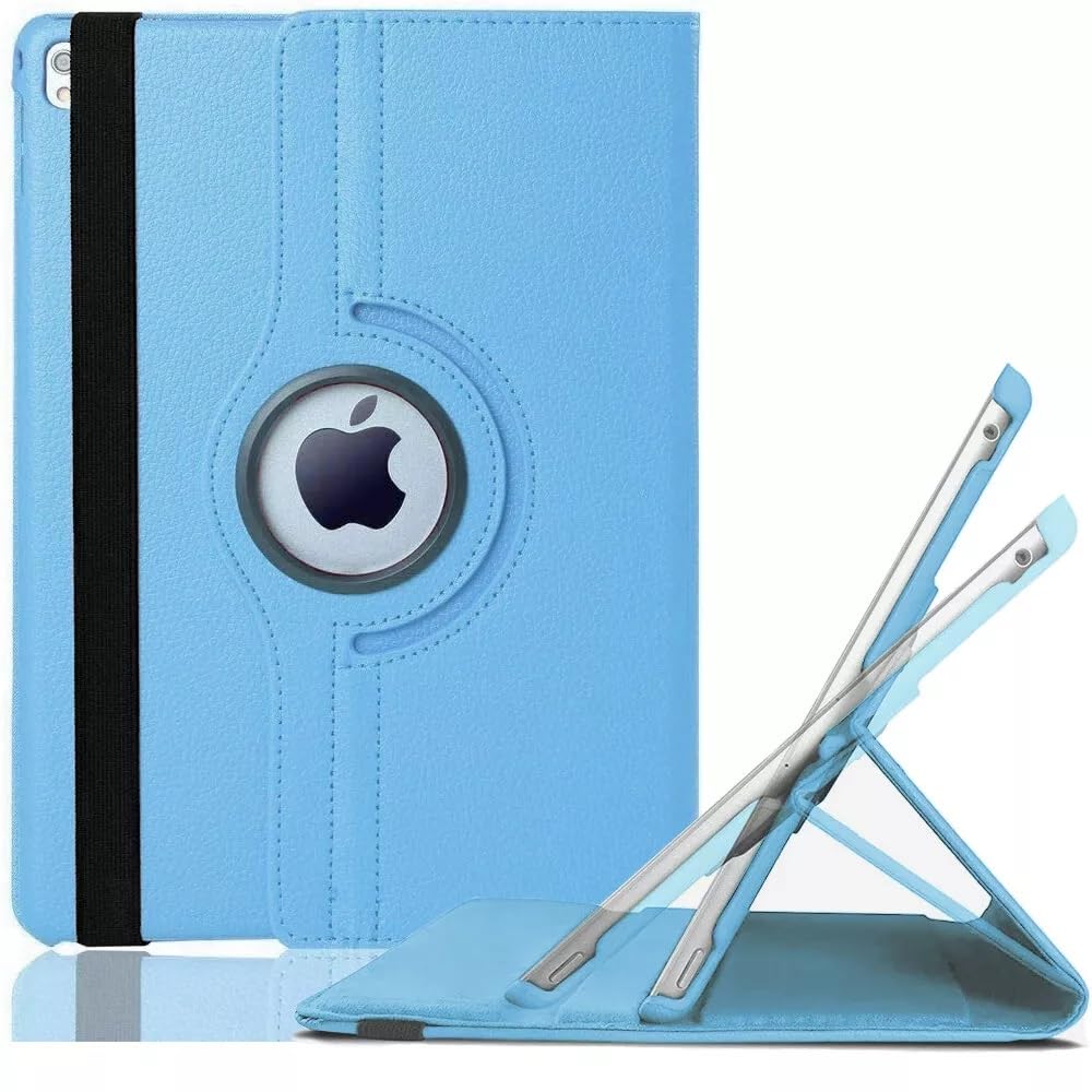 World Biz 360 Rotation Case for iPad Pro 12.9" (2015-2017) (1st / 2nd Generation) Shockproof PU Leather Book Style Flip Folio 360° Rotating Protection Cover With Folding Stand Function (Sky Blue)