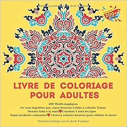 Amazoncom Livre De Coloriage Pour Adultes 200 Motifs