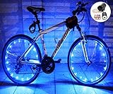 LEDMO (2 pack)Bicycle Bike Rim Lights, 20 LEDs Blue Wheel Lights, LED String Light Blue Bicycle Bike Wheel Rim Copper Wire Starry Light , Perfect for Safety and Fun color - Battery