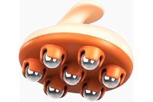 M3 Naturals Lymphatic Drainage Massager with Cooling Steel Rollers for Body Sculpting, Cellulite & Sore Muscles, Grip-Friendly with Ergonomic Design for Arms, Thighs, Glutes and Stomach Orange
