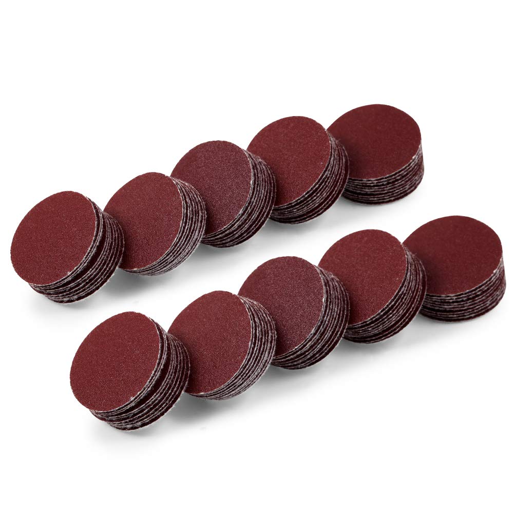 SPEEDWOX Hook and Loop Sanding Discs 100pcs 1 Inches 240 Grit Sandpaper for Wood Drill Grinder Rotary Tools No Hole